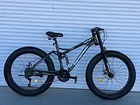 Велосипед гірський двопідвісний фетбайк 26 дюймів Toprider 620 (Хакі)