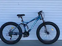 Велосипед гірський двопідвісний фетбайк 26 дюймів Toprider 620 (синій)