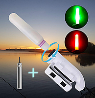 Фідерний сигналізатор клювання світлодіодний для нічної риболовлі з двома світловими режимами та індикатором кльову