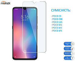 Захисне скло Mietubl для Xiaomi Poco C3, Poco C30, Poco C31, Poco M2, Poco M3, Poco M5 (0.3 мм, 2.5D) без рамок, прозоре