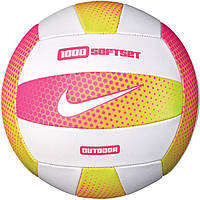 Мяч волейбольный Nike 1000 SOFTSET OUTDOOR VOLLEYBALL 18P HYPER PINK/WHITE/HYPER PINK/WHITE size 5 топ