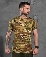 Тактична паровідвідна футболка мультикам, чоловіча військова компресійна футболка камуфляж формена зсу