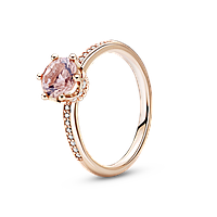 Серебряное кольцо с короной и розовым камнем 188289C01