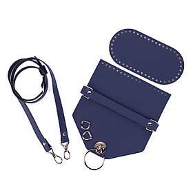 Комплект для сумки Монік зі шкіри, колір Джинсовий