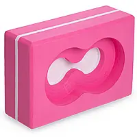 Блок для йоги с отверстием Record FI-5163 Розовый
