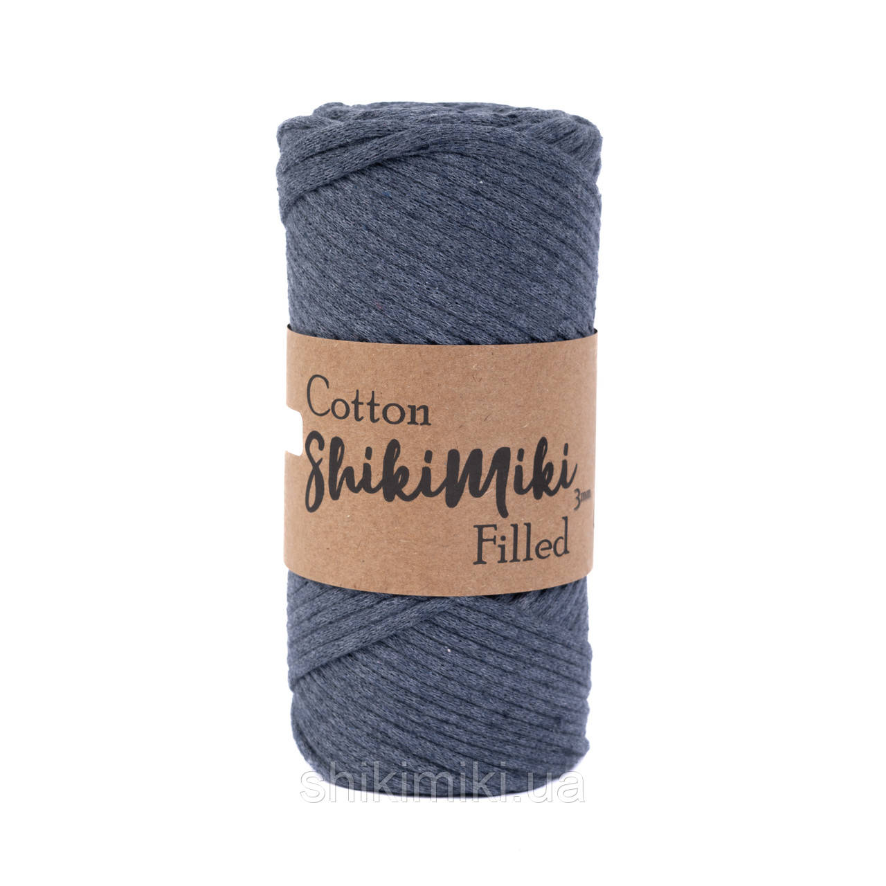 Трикотажний бавовняний шнур Cotton Filled 3 мм, колір Джинсовий, фото 1