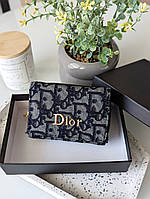 Гаманець Dior жіночий Гаманець Діор-мрні конверт синій текстильний