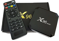 Приставка смарт тв бокс smart tv box x96 mini 4-ядерна 2 Гб/16Гб андроїд 7.1.2 чорний 4K