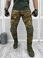 Мужские военные штаны с наколенниками мультикам тактические штаны камуфляж с эластичными вставками осень ЗСУ