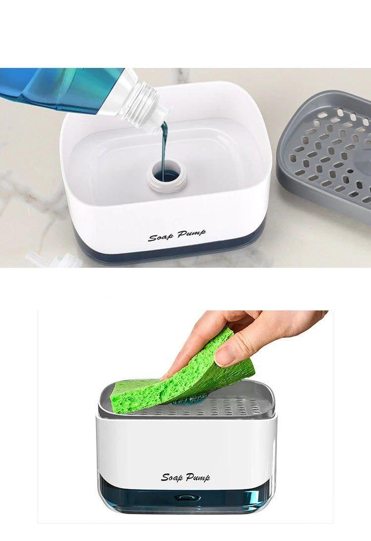 Кухонний дозатор для рідкого мила soap pump Диспенсер для кухні для мийного засобу, 2в1 для кухонного мила