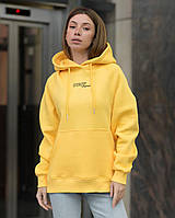 Жіноче жовте худі Staff на флісі кофта original yellow oversize fleece Salex