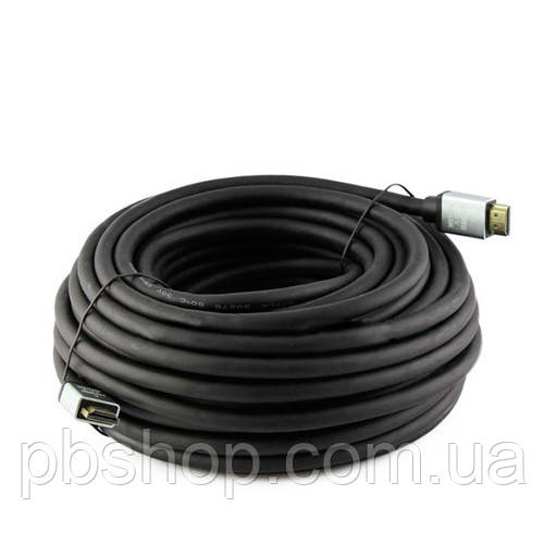 Кабель HDMI - HDMI 10м v2.0 4K 3D позолочений грубий, Premium, фото 1