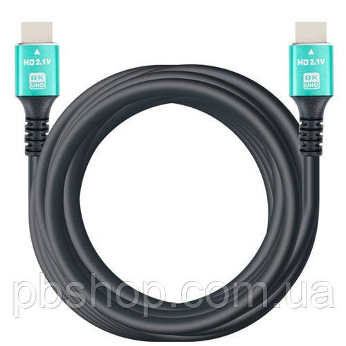 Кабель HDMI - HDMI 10м v2.1 8K UHD позолочений грубий, Premium, фото 1