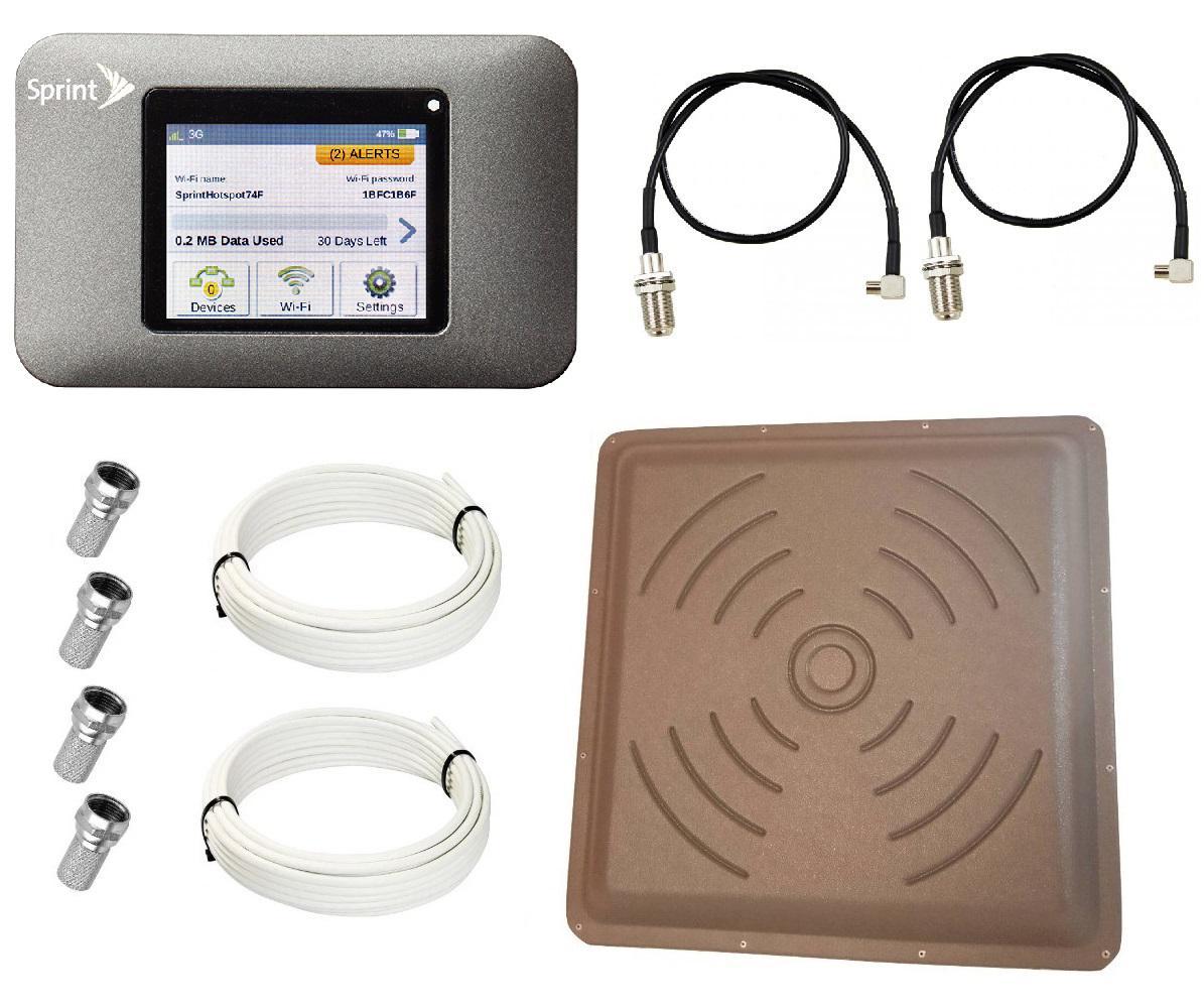 Комплект WiFi роутер 3G модем Sierra NetGear Zing 771s з панельною антеною КВАДРАТ MIMO 2x24 дБі, фото 1