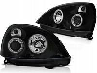 Тюнинг фары передние RENAULT CLIO 2 черные с кольцами CCFL от PR