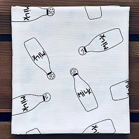 Дитяча двошарова муслінова пелюшка для новонароджених 90 х 80 см BST Білий з чорним