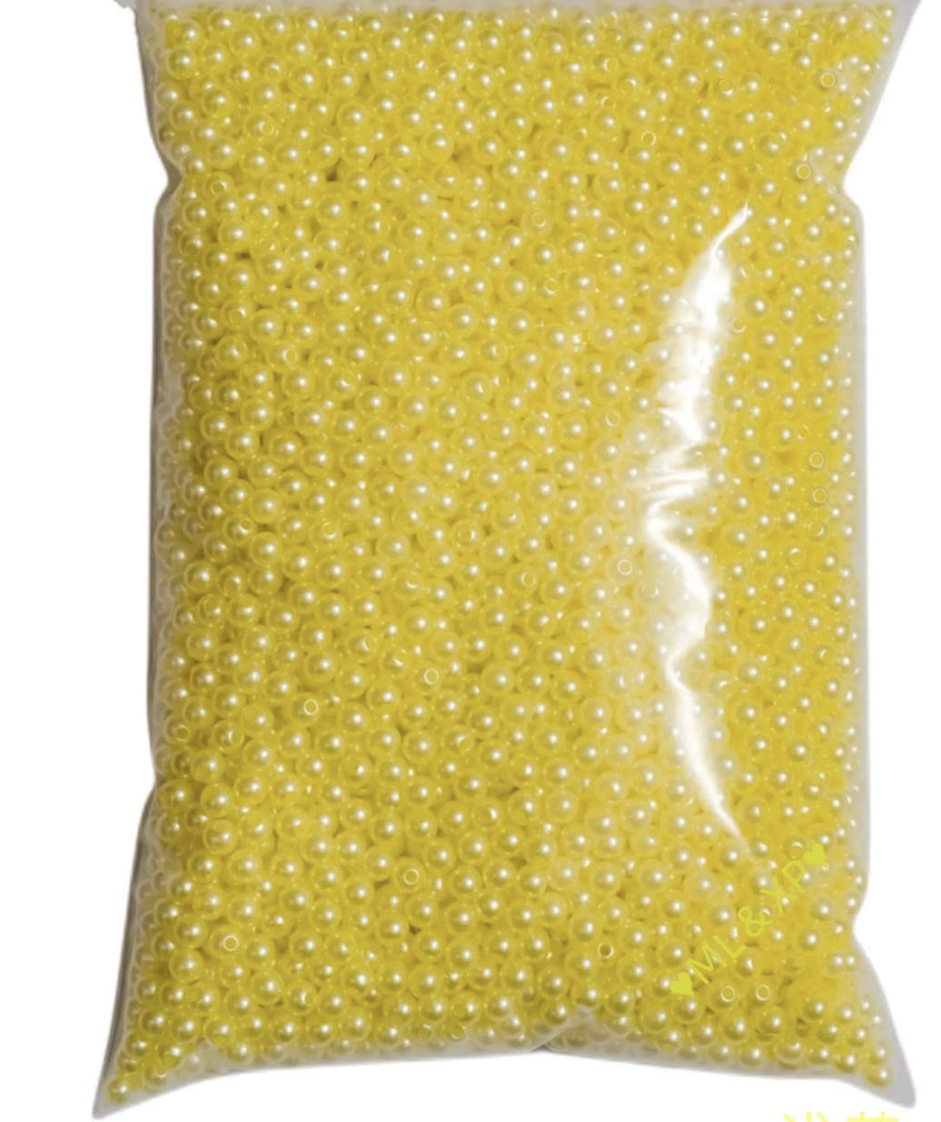 Намистини Штучні Перли пластик 4 мм 250 грам колір Жовтий