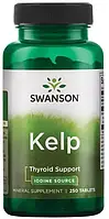 Источник йода для поддержки щитовидной железы, ламинария Swanson - Kelp Iodine Source 225 mcg, 250 таблеток