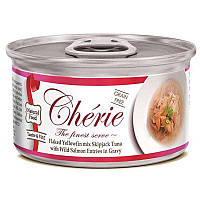 Консерви для котів Cherie  Tuna & Salmon, тунець та лосось в соус, 80 г
