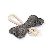 Игрушка Природа Косточка маленькая для собак, серая, 11х14х5,5 см g