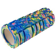 Ролик для йоги мультиколір синій 33х14см
