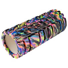 Ролик для йоги мультицвіт чорний 33х14см
