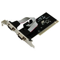 Контроллер PCI переходник на 2 RS232 DB9 COM-порта e