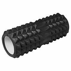 Ролик для йоги грані чорний 33х14см