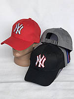 Кепка бейсболка New York червона унісекс з білим логотипом вишивка 3D