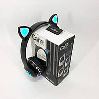 Беспроводные наушники с кошачьими ушками и RGB подсветкой Cat VZV 23M. Цвет: черный upg