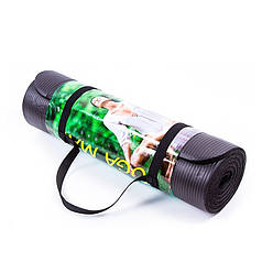 Килимок для фітнесу чорний NBR 180х60х1см