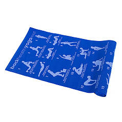 Килимок для фітнесу з малюнком синій PVC 173х61х0,6см