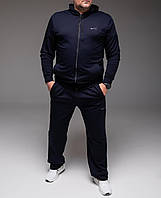 Мужской синий спортивный костюм Nike Батал двунитка Im_1300