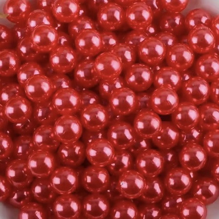 Намистини Штучні Перли пластик 6 мм 250 грам колір Червоний