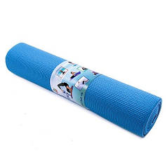 Килимок для фітнесу блакитний 4мм PVC 173х61см