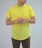 Мужская желтая рубашка с карманом Im_680