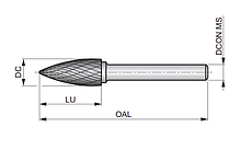 Борфрези (тип G) сфериконічні із загостреним кінцем
