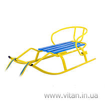 Санки "Спорт F1" (жовтий каркас, блакитні планки)