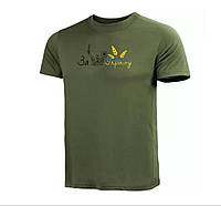 Тактическая футболка х/б, футболка прямого кроя олива с принтом, футболка ВСУ