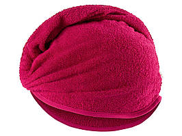 Рушник тюрбан для сушіння волосся, розмір 21 х 60, колір малиновий