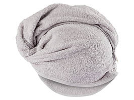 Рушник тюрбан для сушіння волосся, розмір 21 х 60, колір сірий