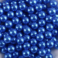 250 г Бусины искусственный жемчуг ( цвет синий) 8 мм упаковка 250 г