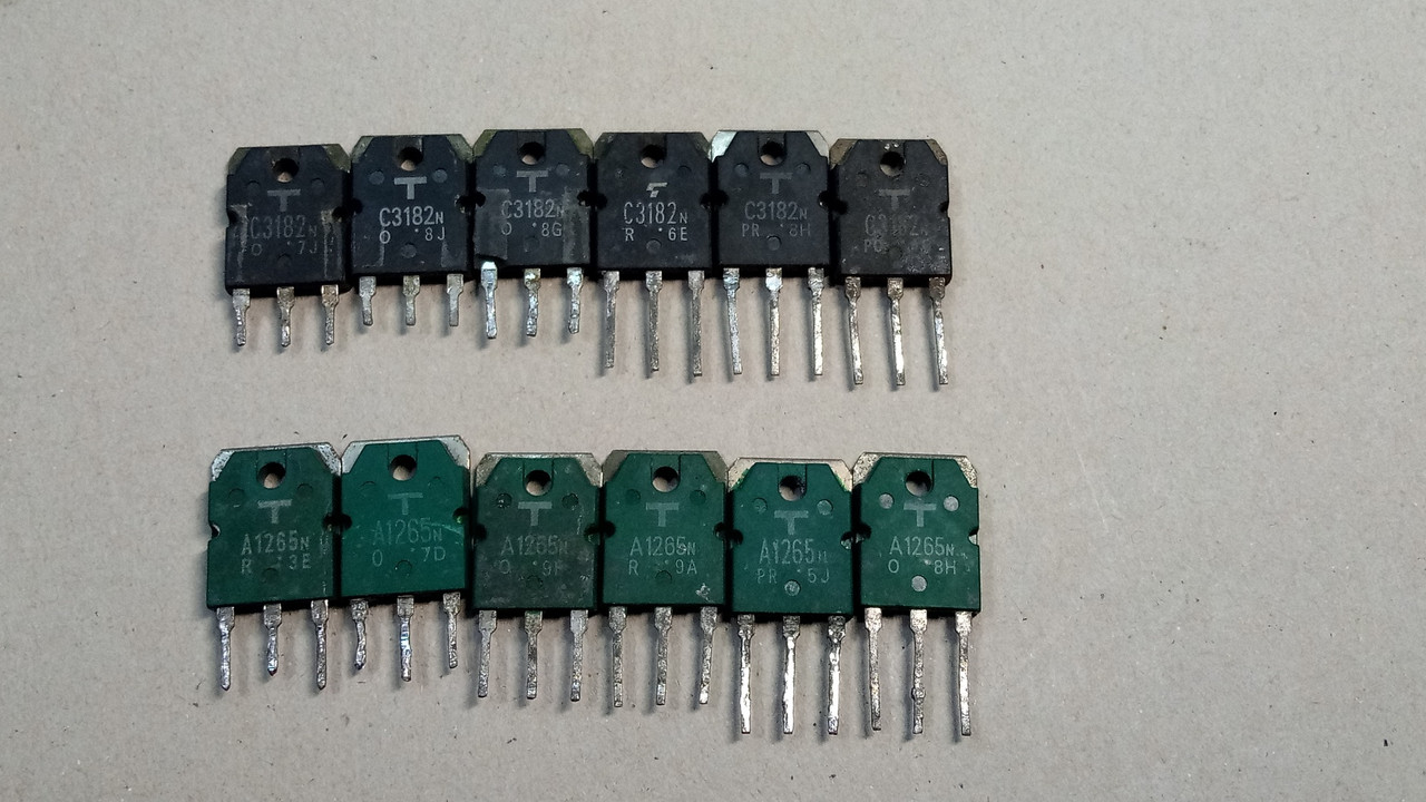 Біполярні транзистори Toshiba 2SA1265 2SC3182, демонтаж, оригінал. - фото 4 - id-p1709334348