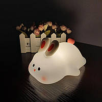 Мягкий силиконовый светодиодный led ночник лампа ребенку кролик на аккумуляторе Светильники для детской