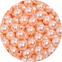 Намистини Штучні Перли пластик 8 мм 250 грам колір Персик