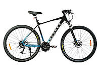 Спортивный велосипед для взрослых на рост 165-195см 29 дюймов CORSO Antares Черный с голубым