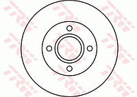 Тормозной диск передний вентилируемый, арт.: DF4036, Пр-во: TRW
