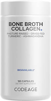 CodeAge Organic Bone Broth Collagen / Колаген з кісткового бульйону органік 180 капсул BX539