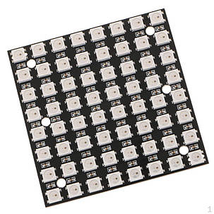 RGB 64-бітний світлодіодний модуль, матриця WS2812B 8х8, фото 1