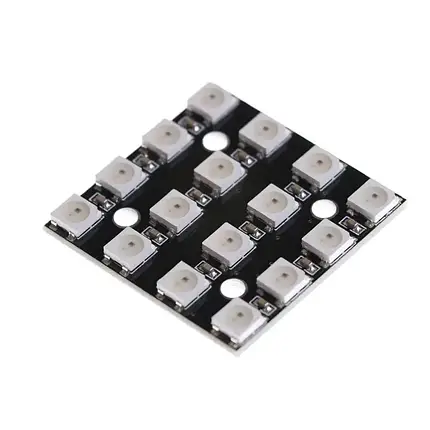 RGB 16-бітний світлодіодний модуль, матриця WS2812B 5050, 4х4, фото 1
